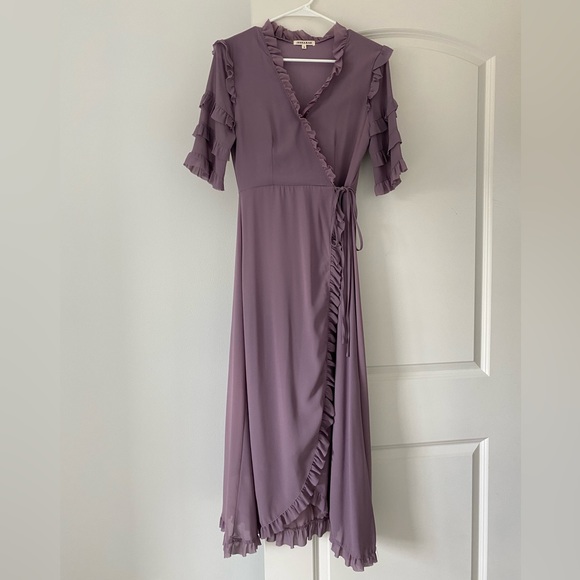Jessakae Purple Wrap Dress - Picture 1 of 8